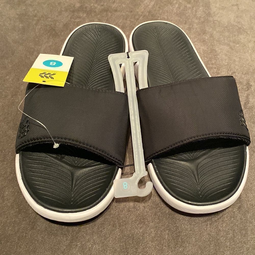 Men’s Black Wesley Slides Slip On Sandals All In Motion Size 8 NWT